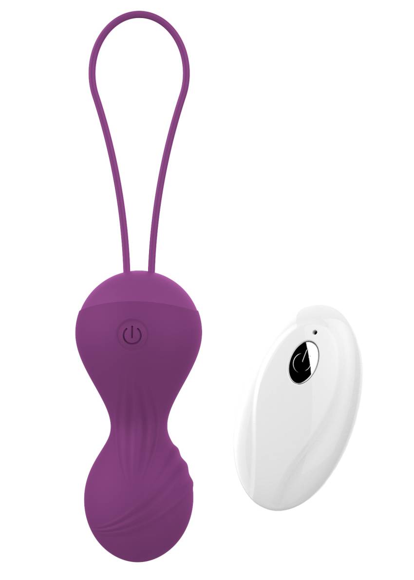 Kulki Vibrating Silicone Kegel Balls USB 10 Function / Remote control  Purple - obrazek 2