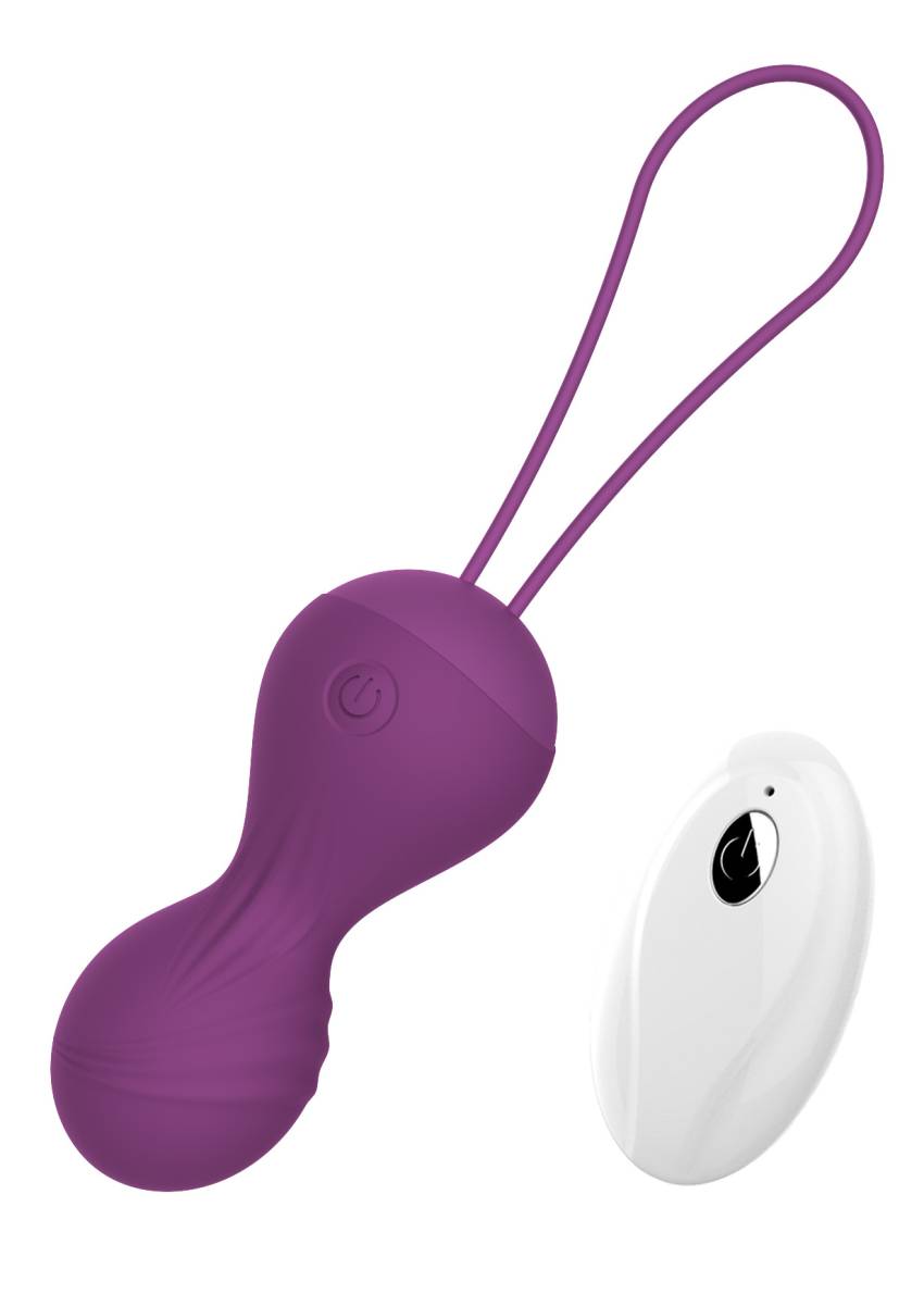 Kulki Vibrating Silicone Kegel Balls USB 10 Function / Remote control  Purple - obrazek 3