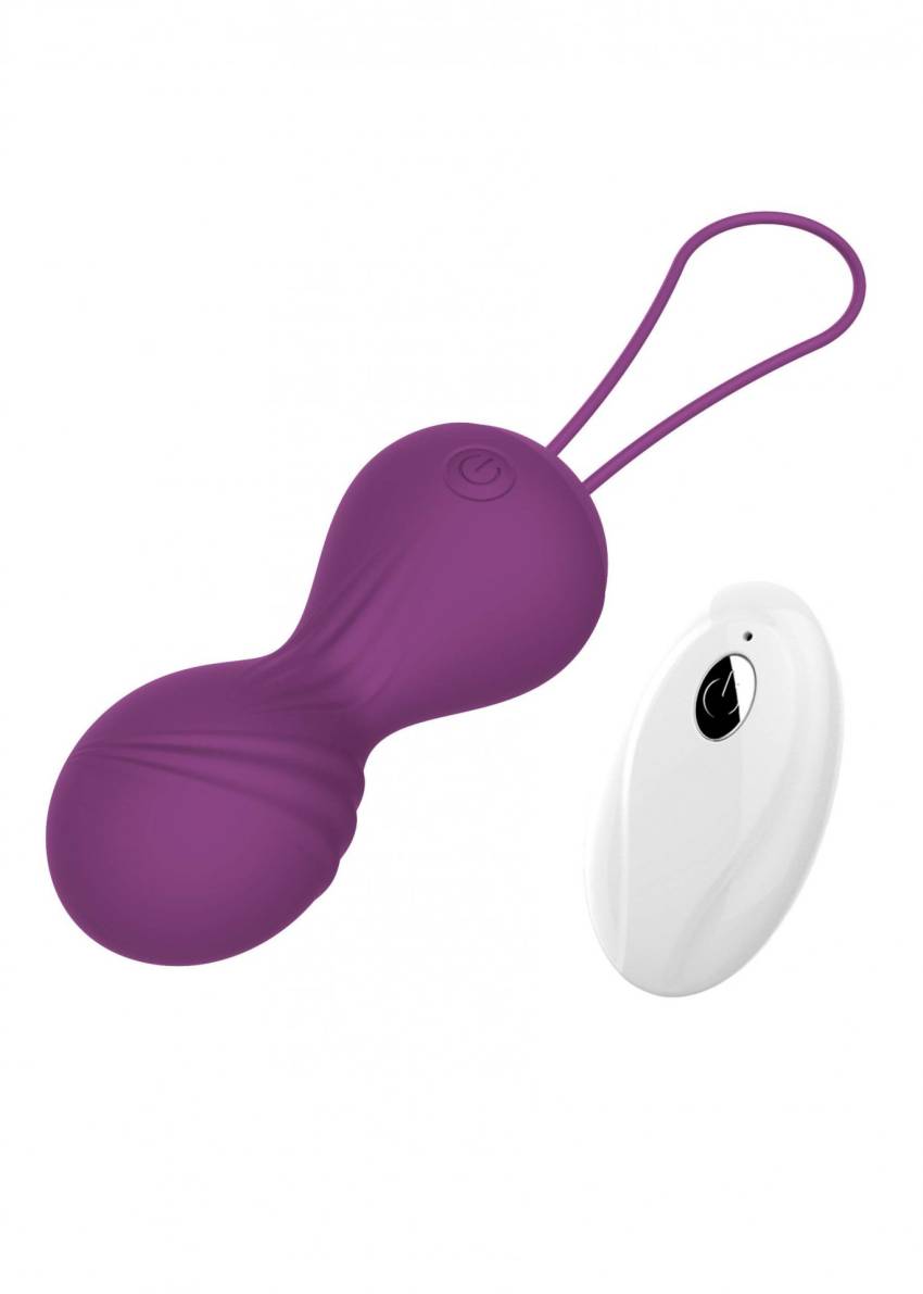 Kulki Vibrating Silicone Kegel Balls USB 10 Function / Remote control  Purple - obrazek 4