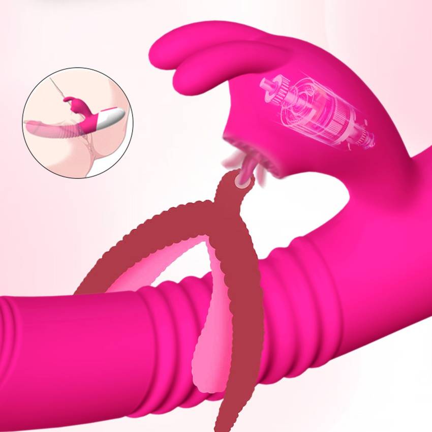 Wibrator  Silicone Vibrator USB 7 Powerful Licking and Thrusting Modes - obrazek 4