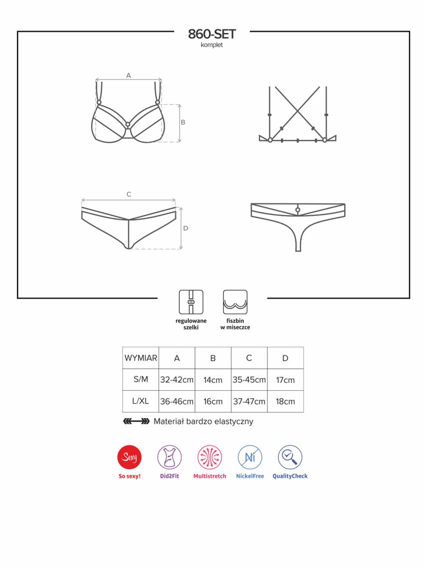 Bielizna 860 SET 2 komplet 2 częściowy biały L/XL - obrazek 5