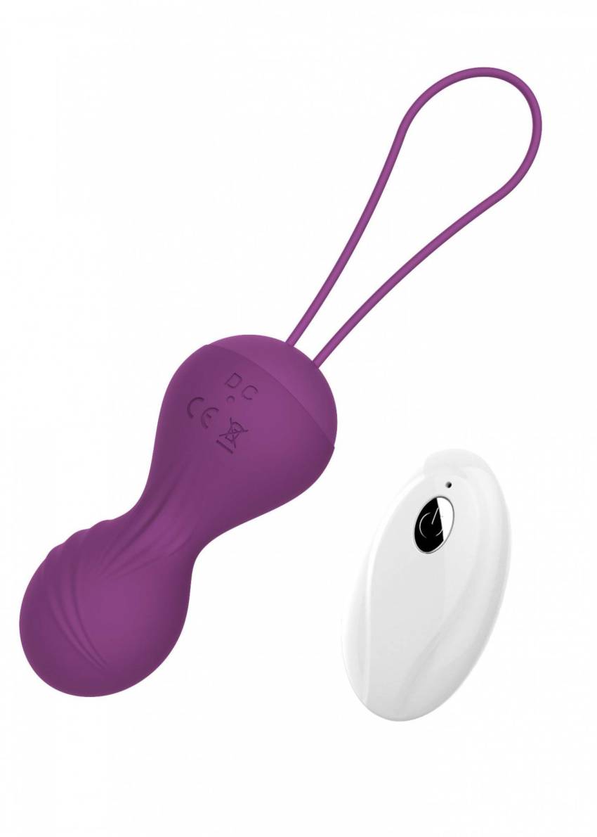 Kulki Vibrating Silicone Kegel Balls USB 10 Function / Remote control  Purple - obrazek 5
