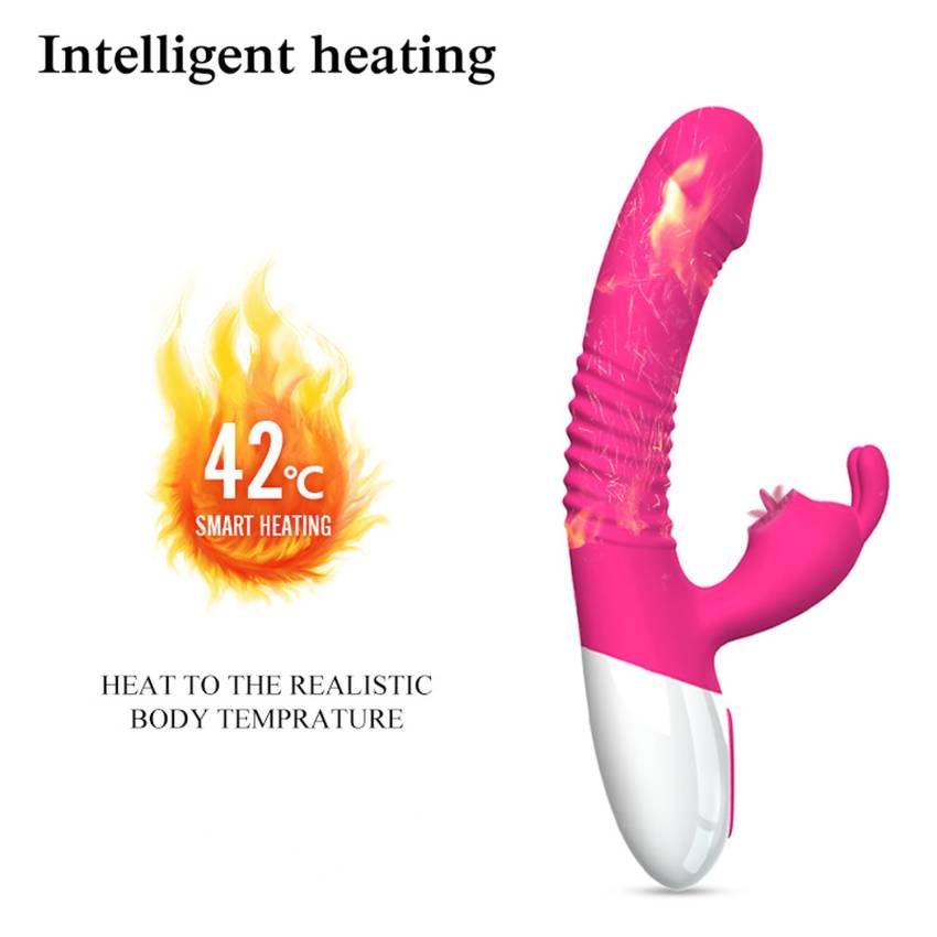 Wibrator  Silicone Vibrator USB 7 Powerful Licking and Thrusting Modes - obrazek 6