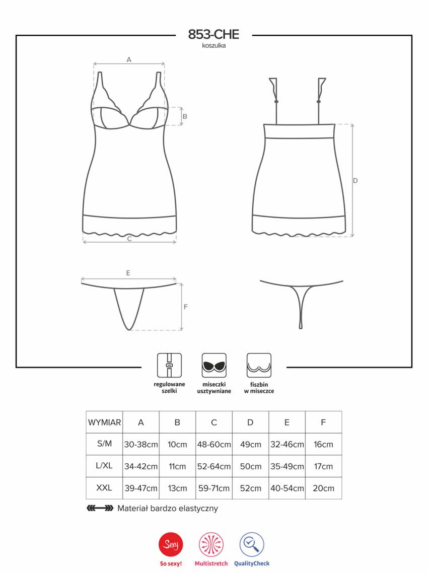 Bielizna 853 CHE 1 koszulka i stringi L/XL - obrazek 7