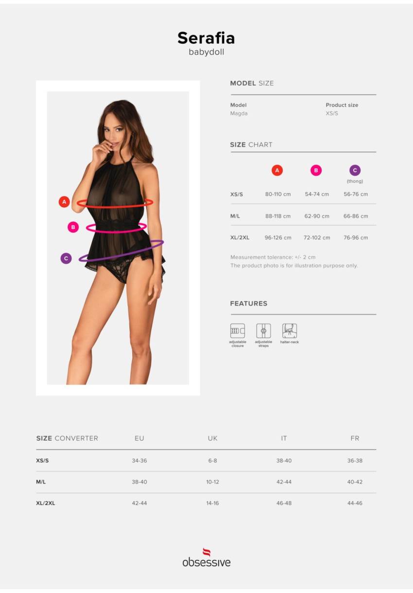 Serafia babydoll i stringi XL/2XL - obrazek 7
