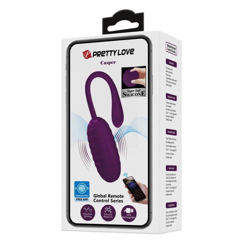 PRETTY LOVE   CASPER Purple 12 vibration functions Mobile APP remote control - obrazek 8