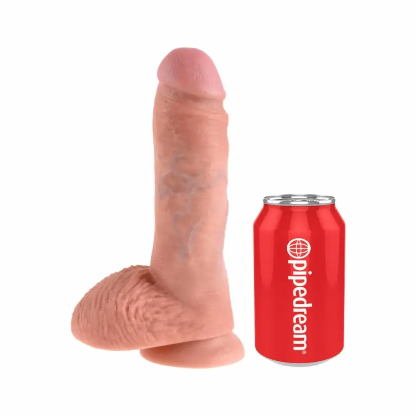 Penis dildo - King Cock 8 Inch with Balls Flesh - obrazek 5