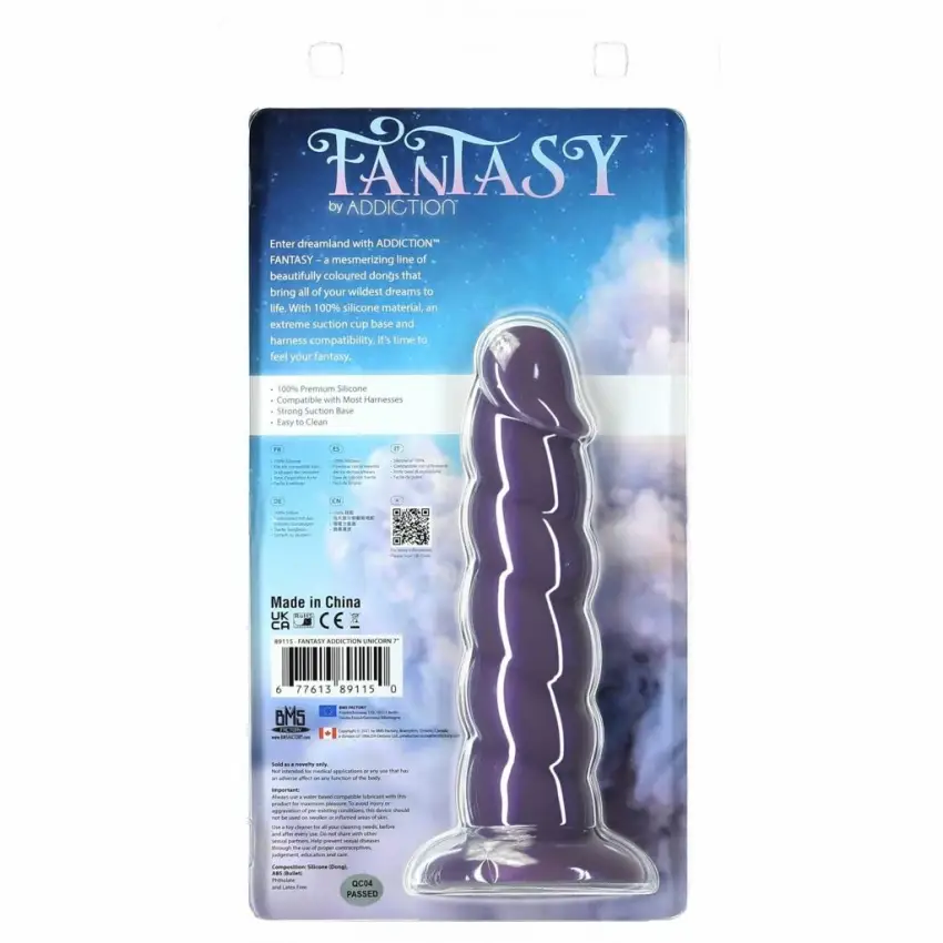 Dildo - Addiction Fantasy Addiction 18 cm Unicorn Purple - obrazek 5