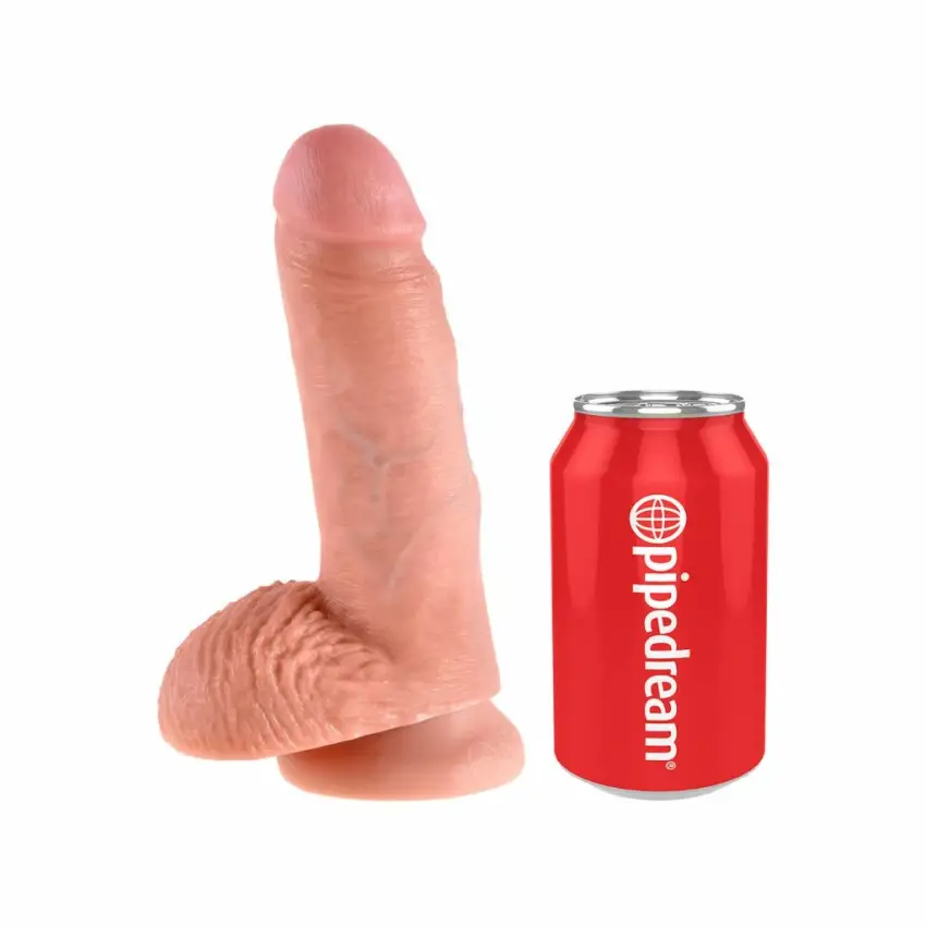 Penis dildo - King Cock 7 Inch with Balls Flesh - obrazek 5
