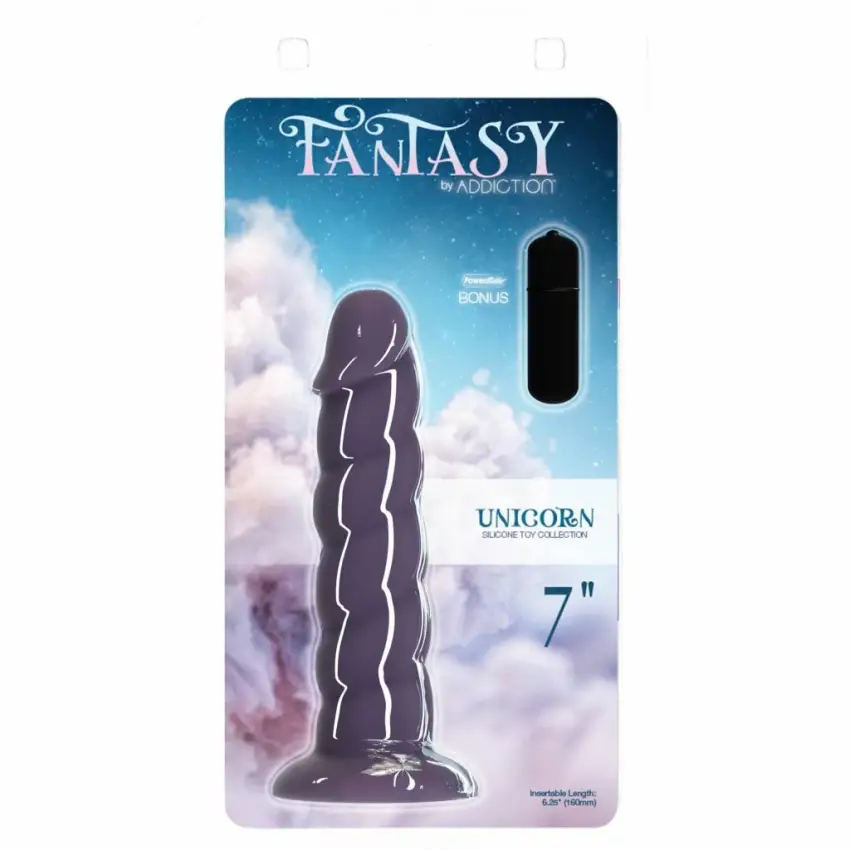 Dildo - Addiction Fantasy Addiction 18 cm Unicorn Purple - obrazek 2
