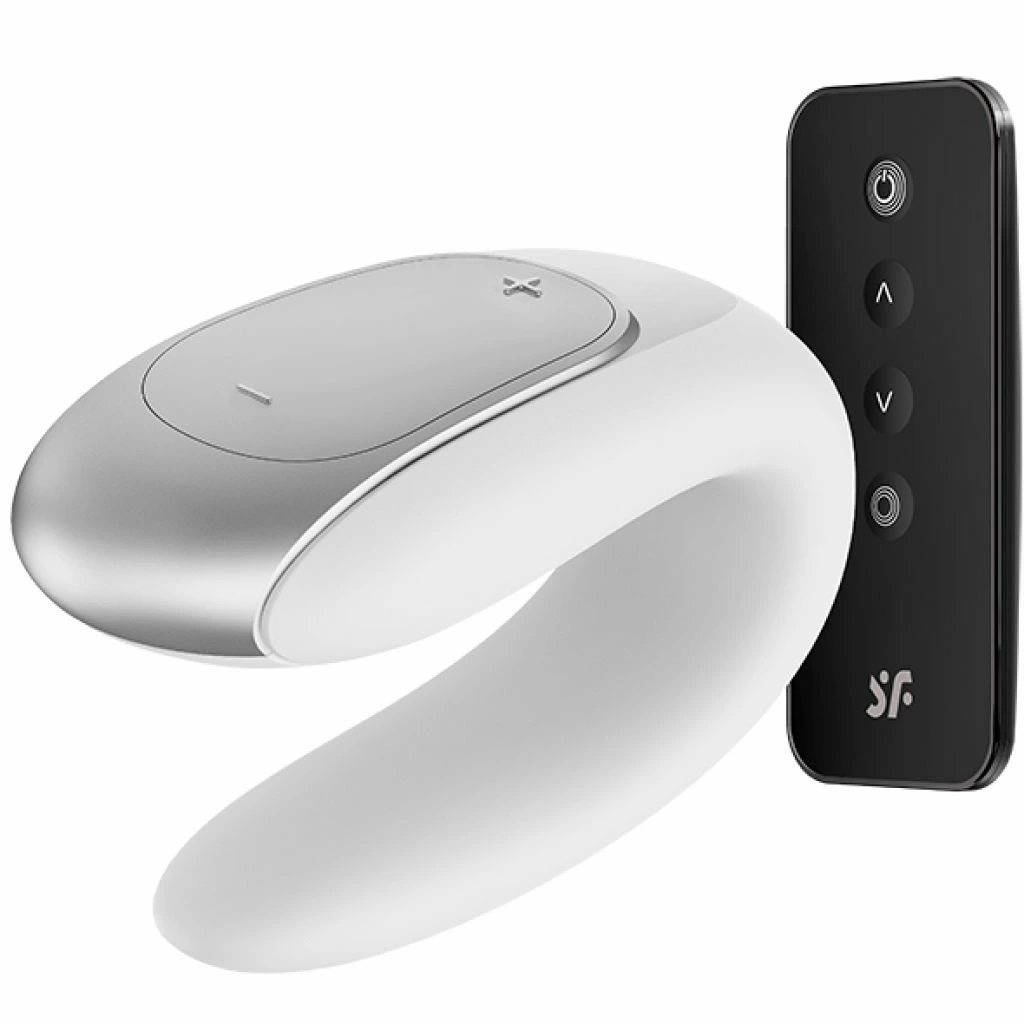 Wibrator dla par - Satisfyer Double Fun White 1 Wibrator dla par - Satisfyer Double Fun White