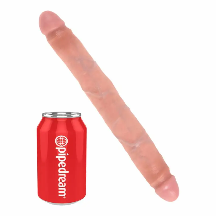 Penis dildo podwójny - King Cock 12 Inch Slim Double Flesh - obrazek 3