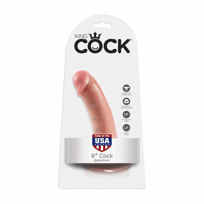 Penis dildo - King Cock 6 Inch Flesh - obrazek 4