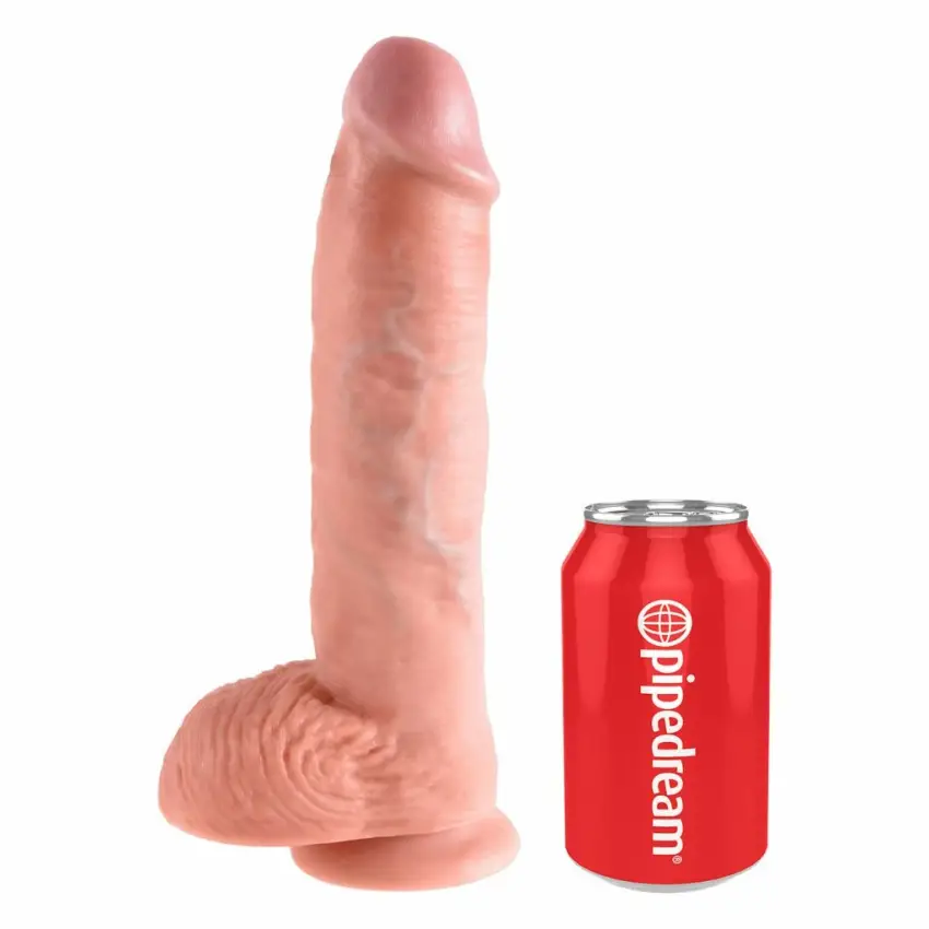 Dildo - King Cock 10 Inch with Balls Flesh - obrazek 5