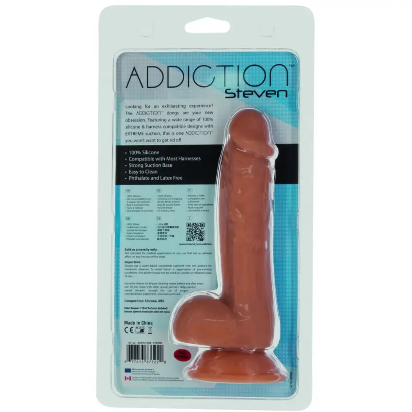 Addiction - Realistyczne Dildo Steven 19 cm Karmelowe - obrazek 8