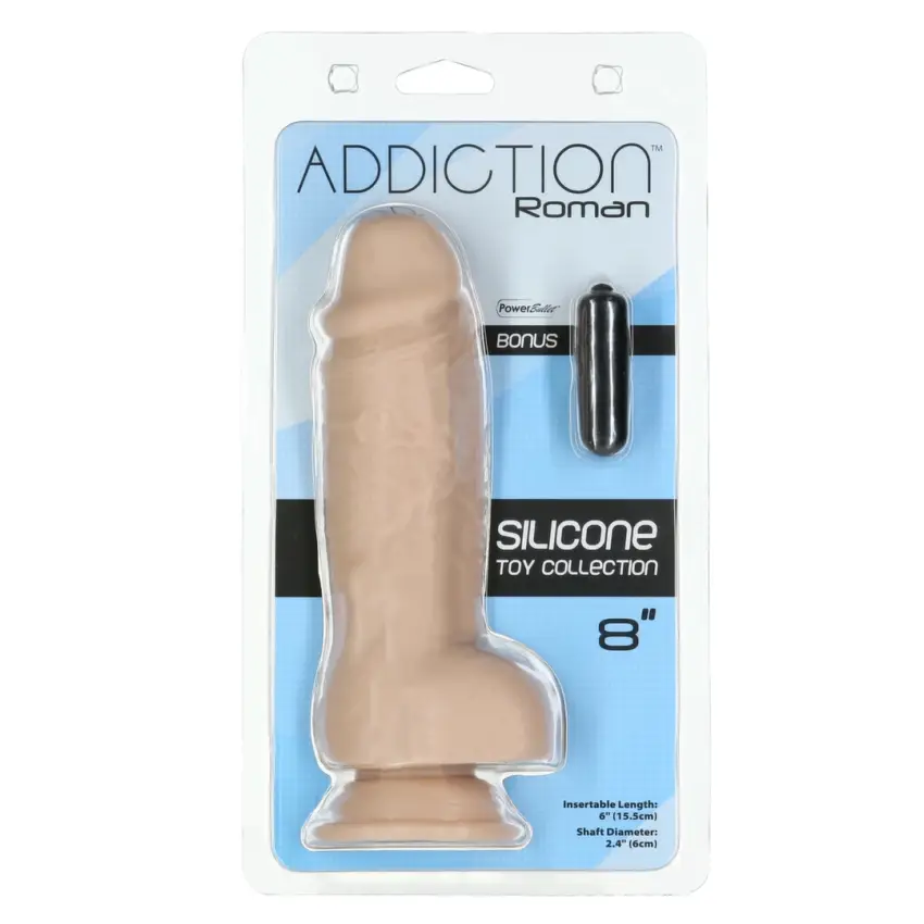 Addiction - Grube Dildo Roman 20 cm Beżowe - obrazek 3
