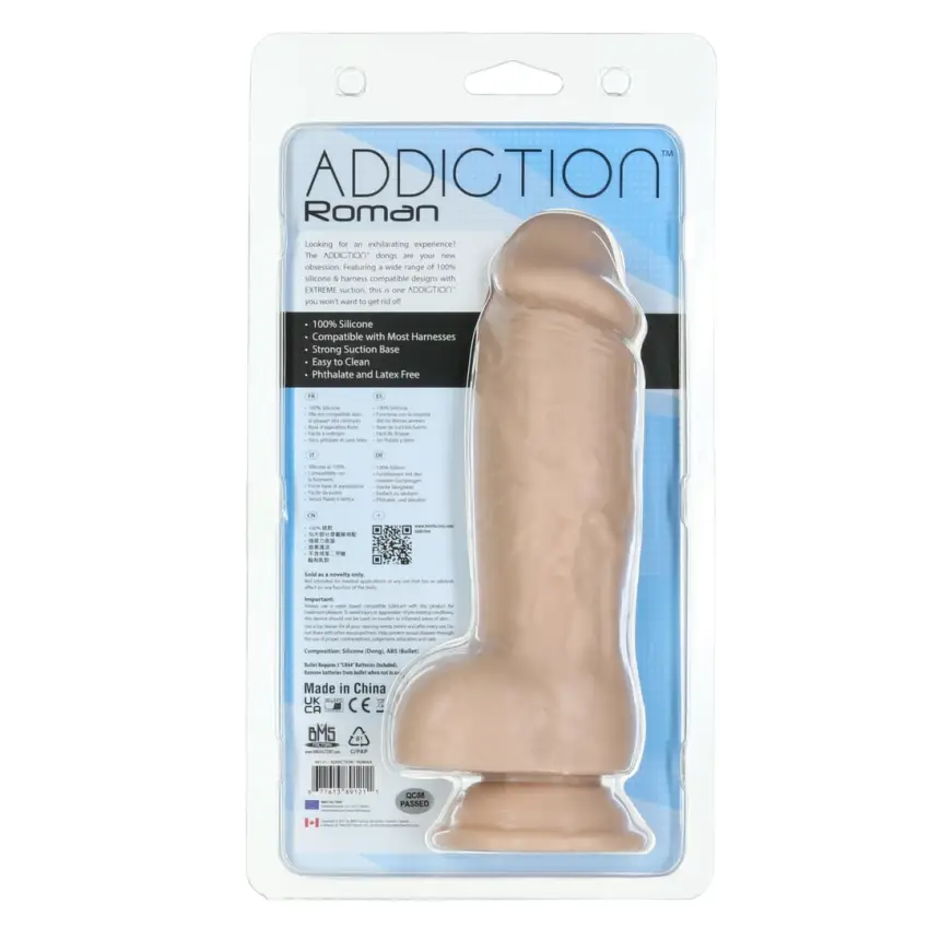 Addiction - Grube Dildo Roman 20 cm Beżowe - obrazek 2
