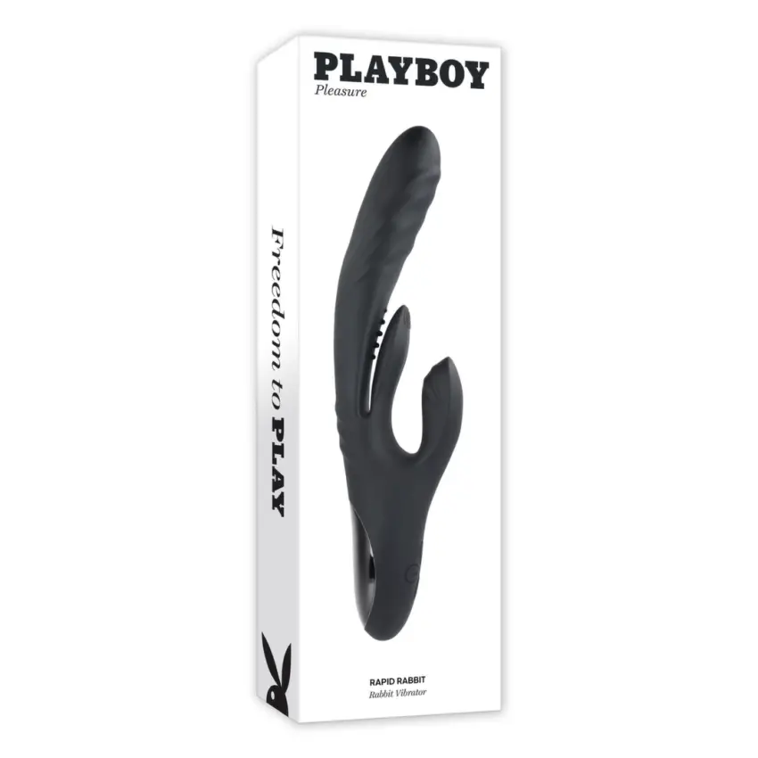Playboy Pleasure - Wibrator potrójny króliczek Rapid  - 10 prędkości - obrazek 10