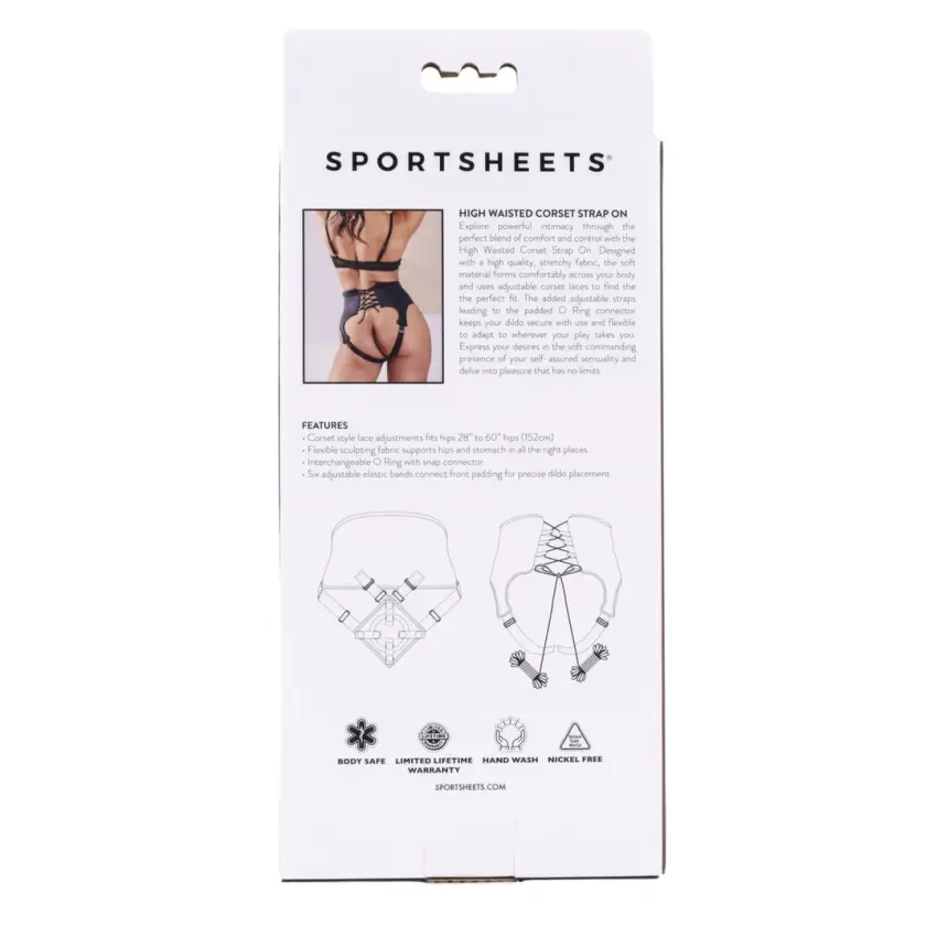 Sportsheets - Seksowny Gorset W Stylu Strap-On Czarny - obrazek 10