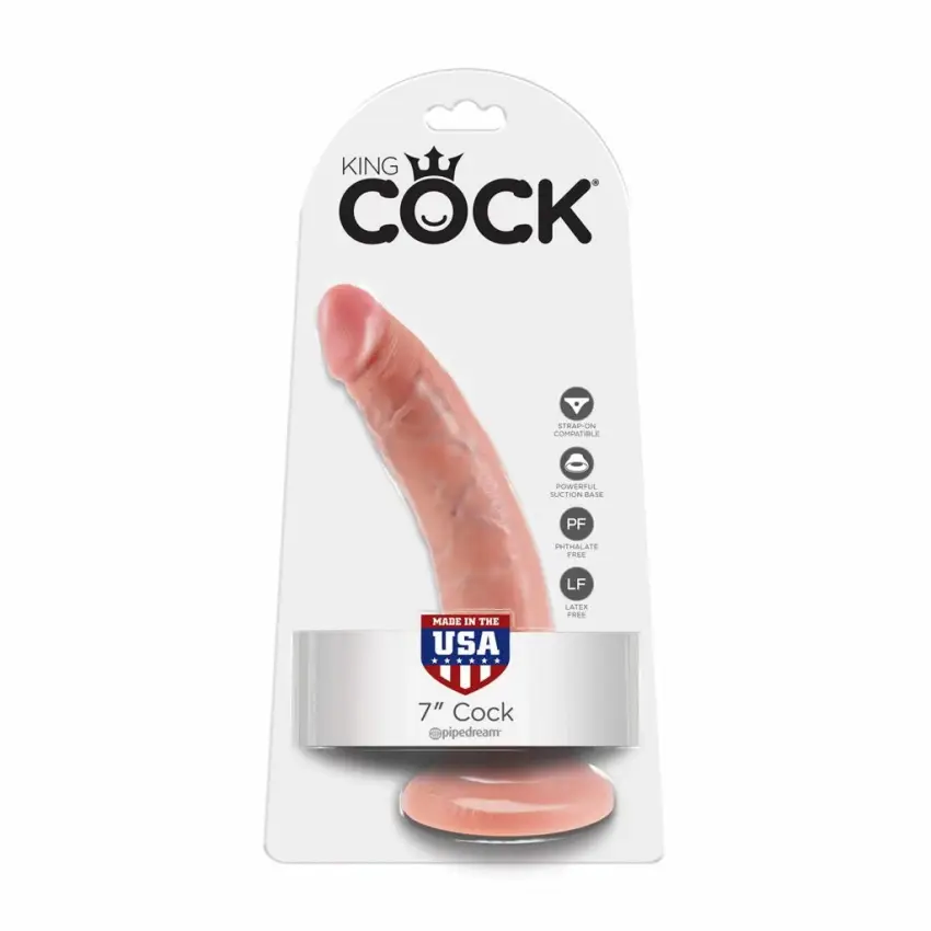Penis dildo - King Cock 7 Inch Flesh - obrazek 4