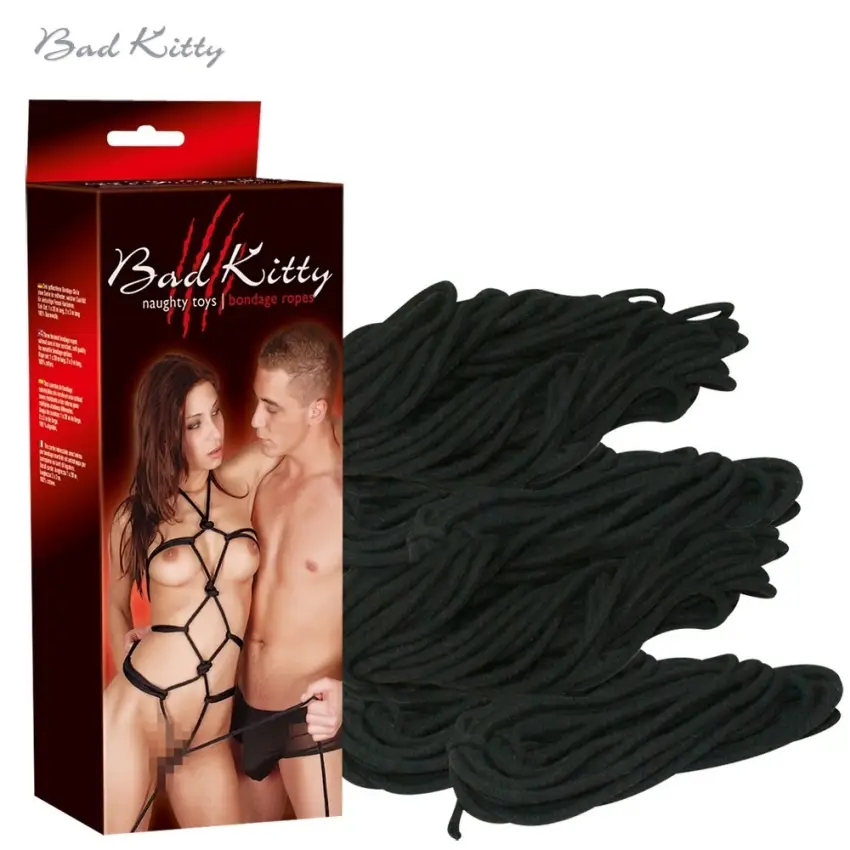 Bad Kitty - Liny Do Wiązania Swojego Partnera Czarne - obrazek 5