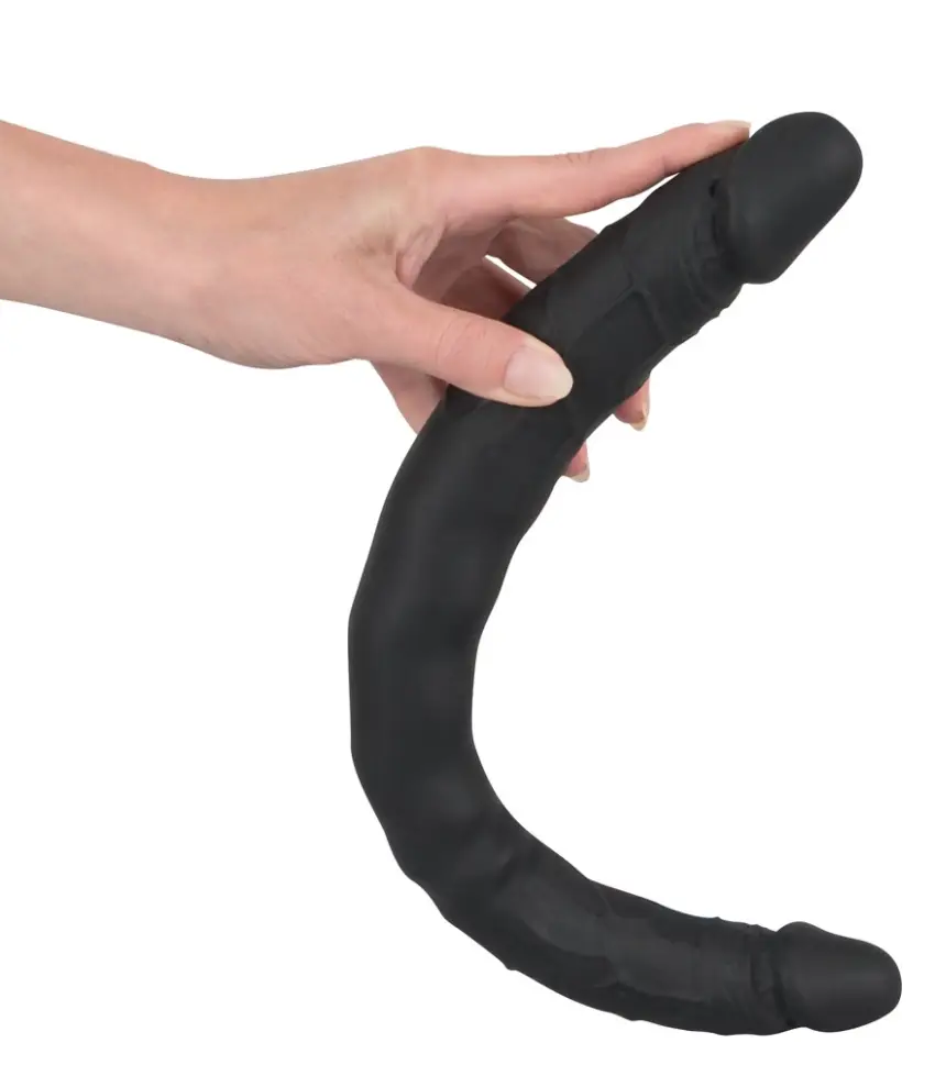 Bad Kitty - Czarne Silikonowe Podwójne Dildo 40 CM - obrazek 5
