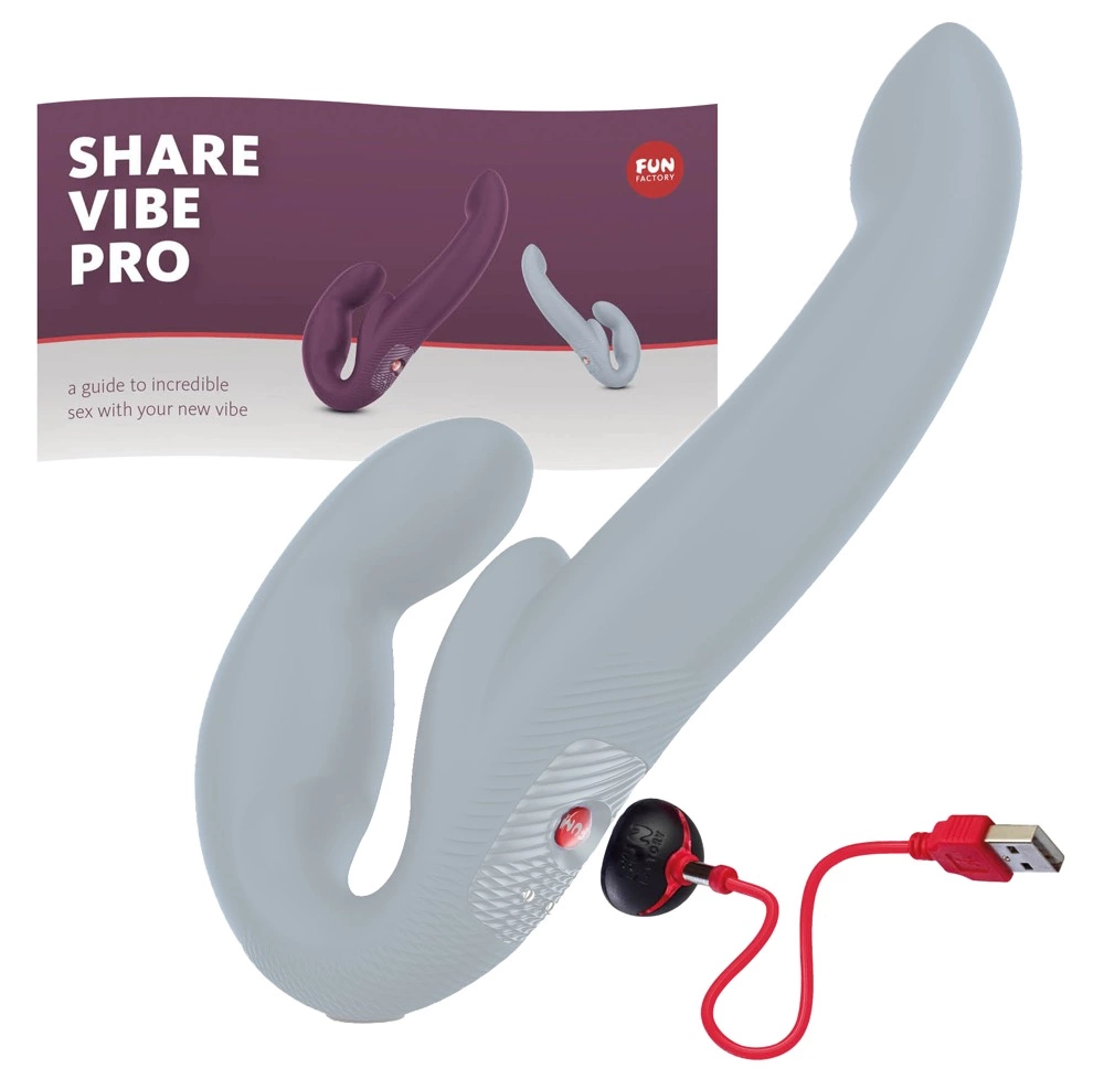 Fun Factory - Podwójne Dildo Z Wibracjami Share Vibe Pro Cool Szare 6 Fun Factory - Podwójne Dildo Z Wibracjami Share Vibe Pro Cool Szare - obrazek 6
