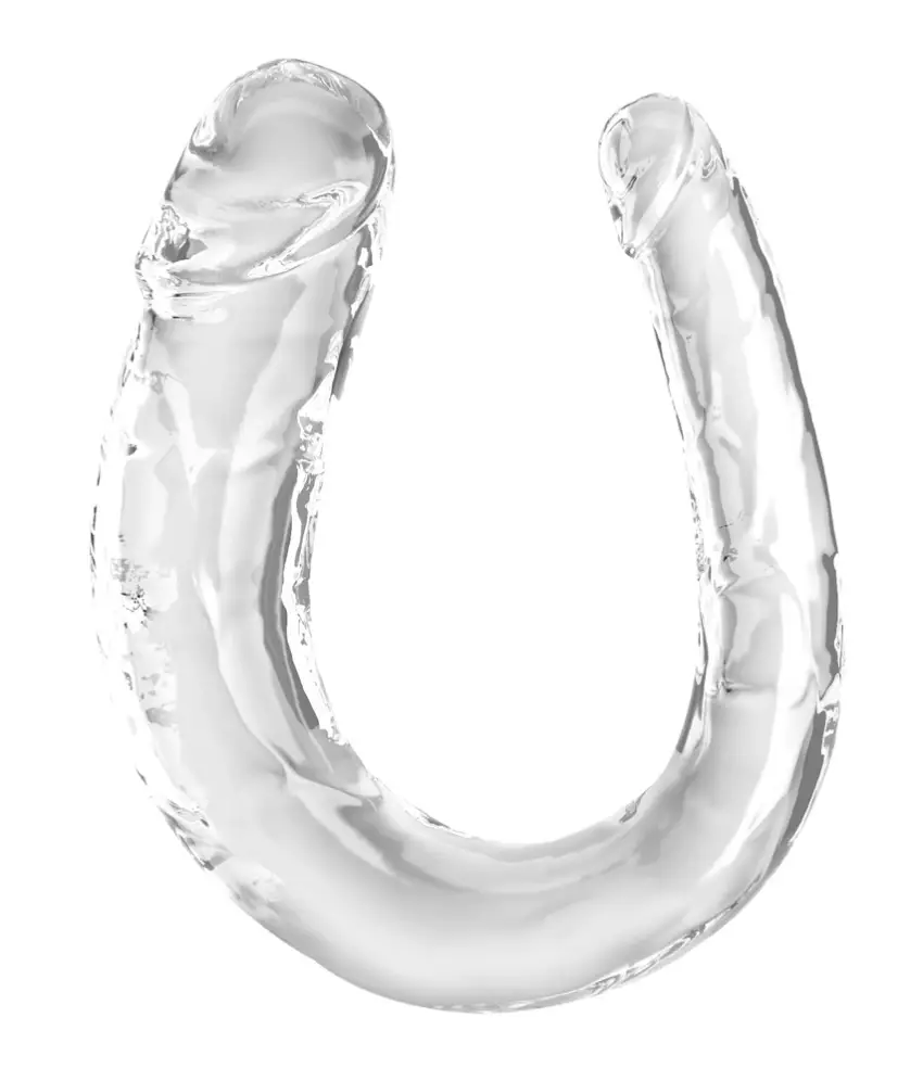 KKC - Podwójne Przezroczyste Dildo Medium Double Trouble 33 CM - obrazek 2