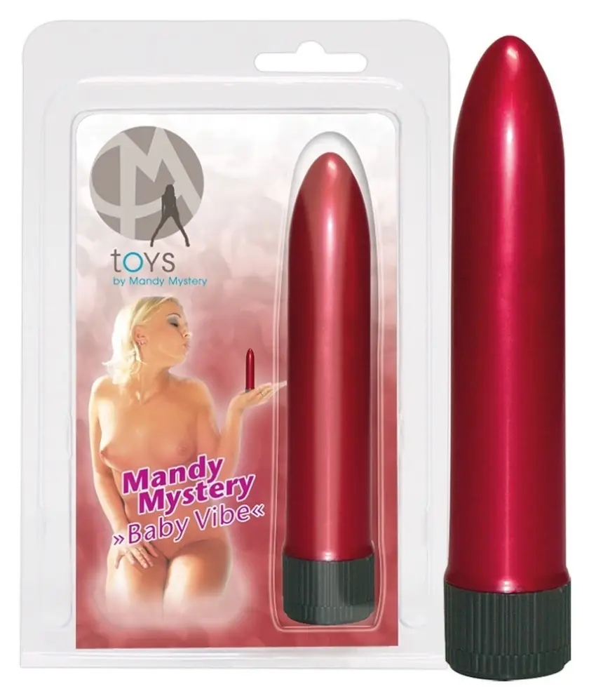 Mandy Mystery - Baby Vibe - Gładki Mini Wibrator Czerwony - obrazek 3