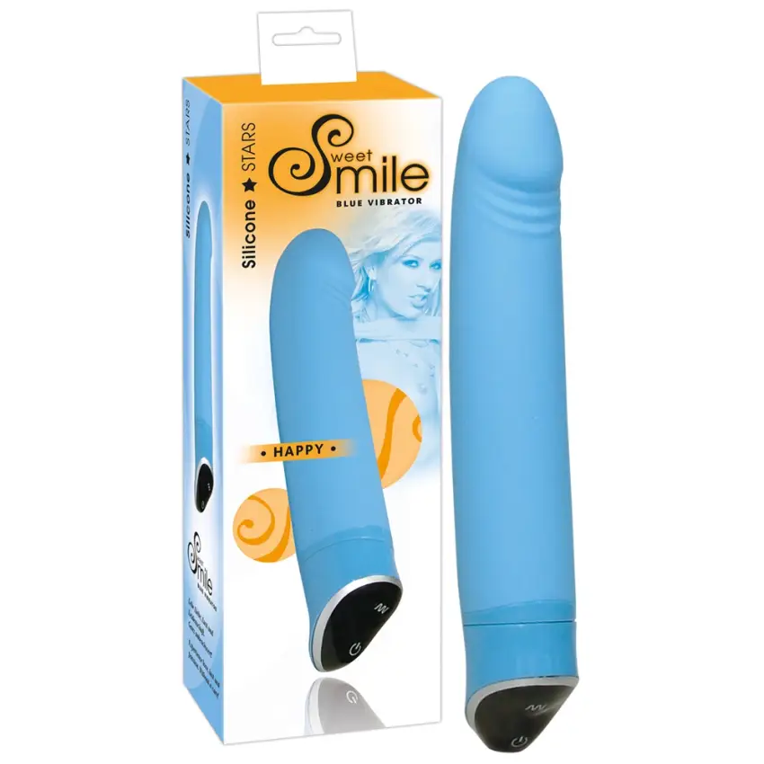 Sweet Smile - Niebieski Wibrator Lekko Zakrzywiony Z 7 Trybami Wibracji - obrazek 5