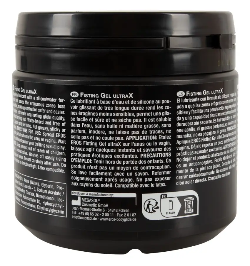EROS - Silikonowo-Wodny Lubrykant Do Fistingu UltraX 500 ml - obrazek 4