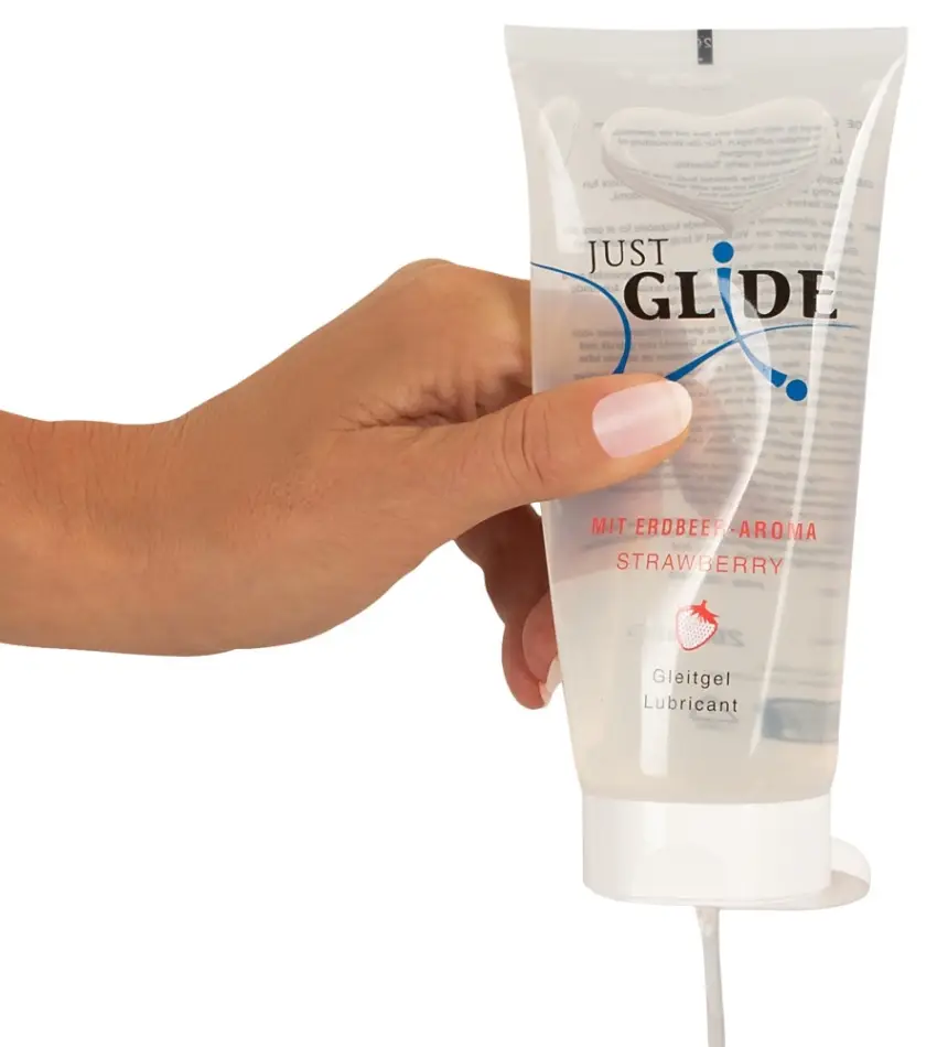 Just Glide - Nawilżający Lubrykant Na Bazie Wody Truskawkowy 200 ml - obrazek 3