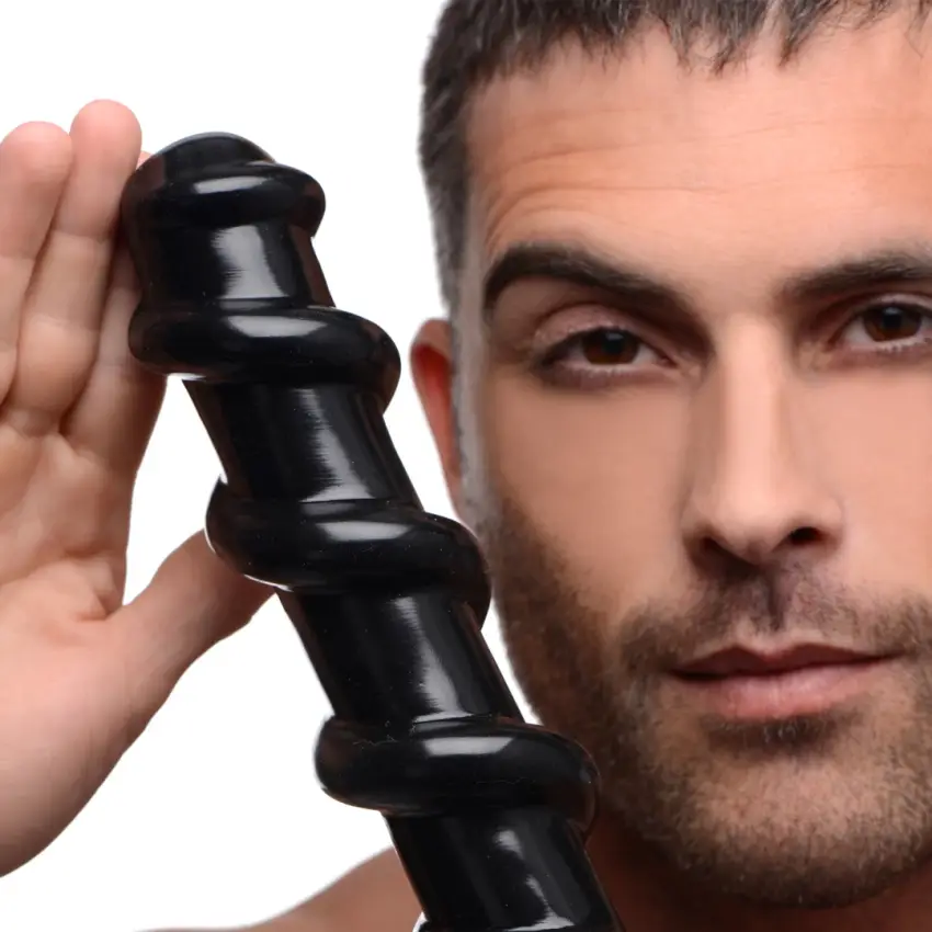 XR Brands - Silikonowe, śliskie dildo - świderek 25 cm - obrazek 6