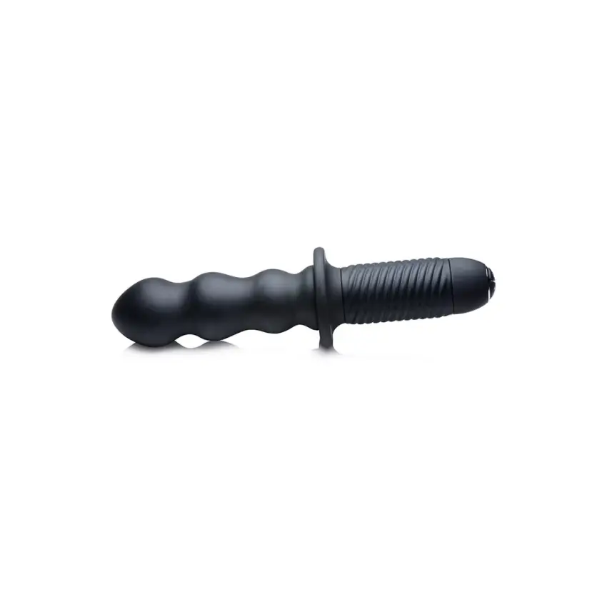 XR Brands - Silikonowy wibrator z uchwytem - obrazek 3