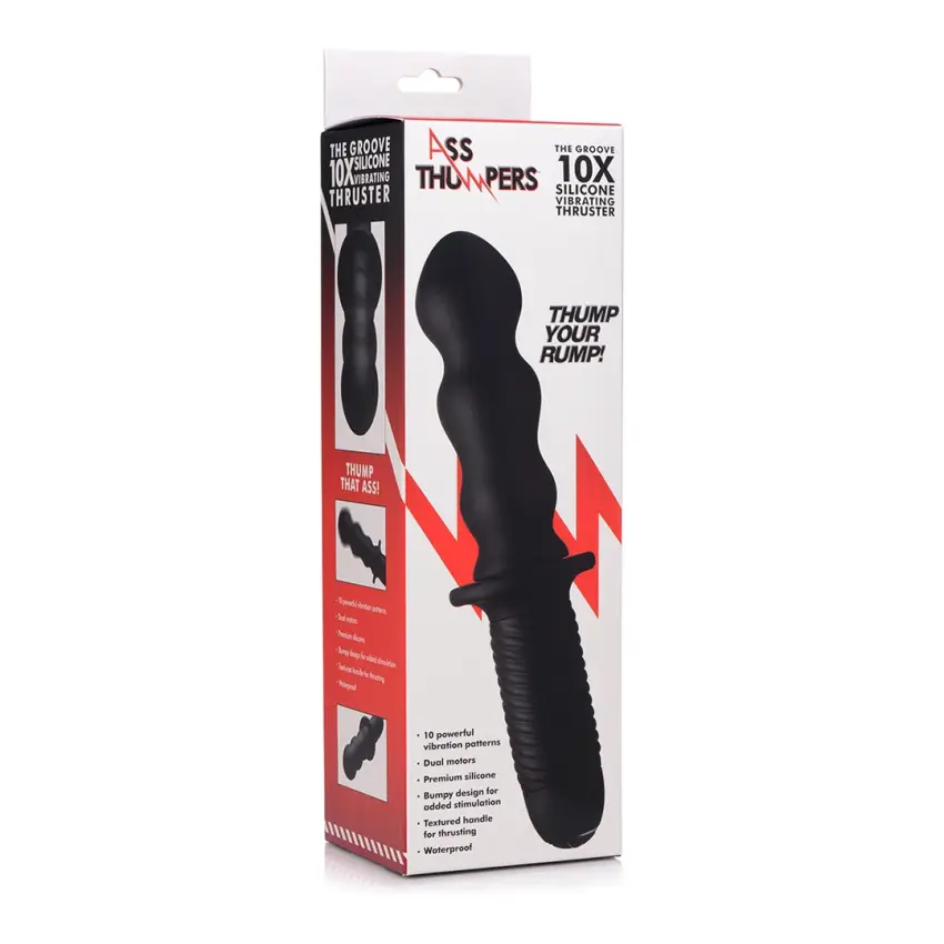 XR Brands - Silikonowy wibrator z uchwytem - obrazek 2