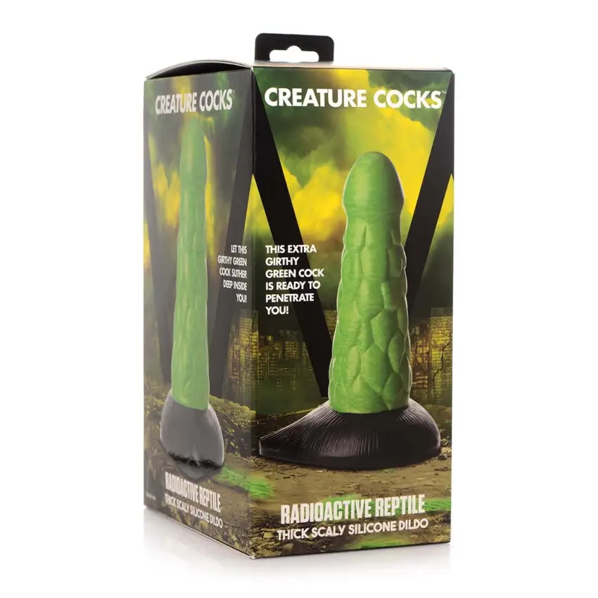 XR Brands - Grube, łuskowate, silikonowe Dildo - obrazek 2