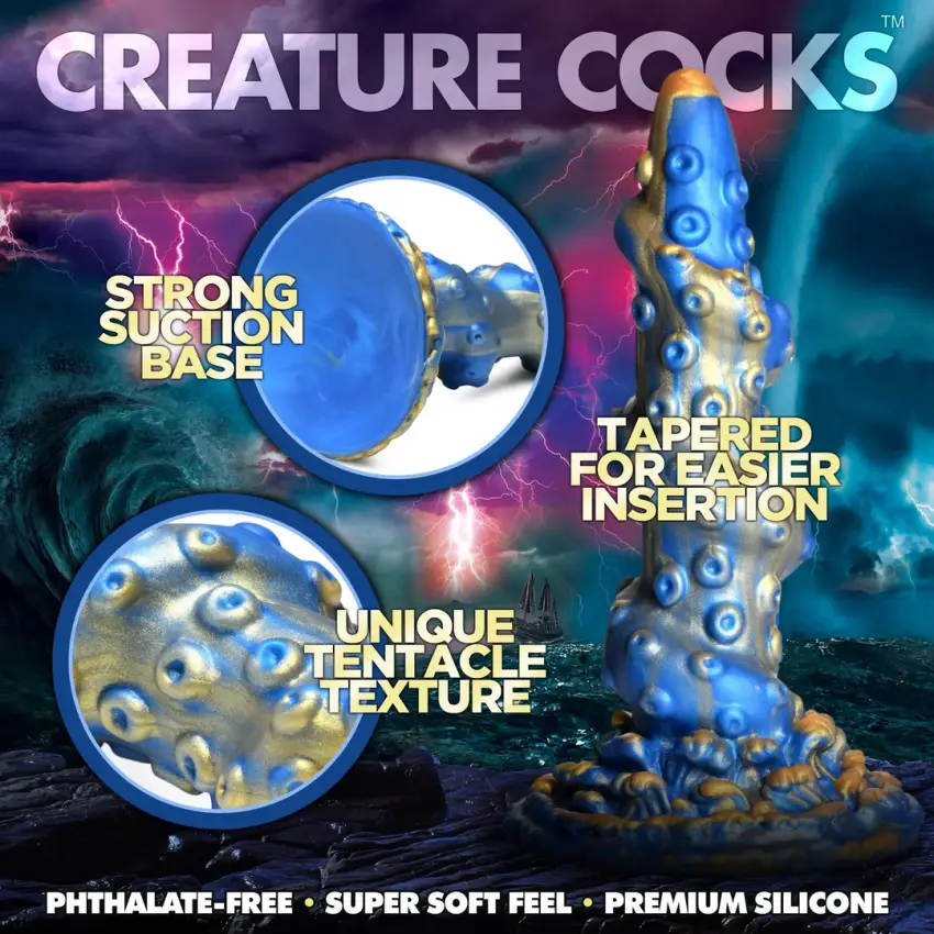 XR Brands - Silikonowe dildo Kraken - obrazek 7