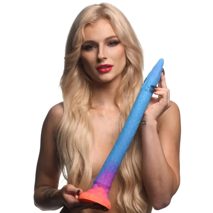 XR Brands - Silikonowe dildo swiecące w ciemności - Makara - obrazek 6