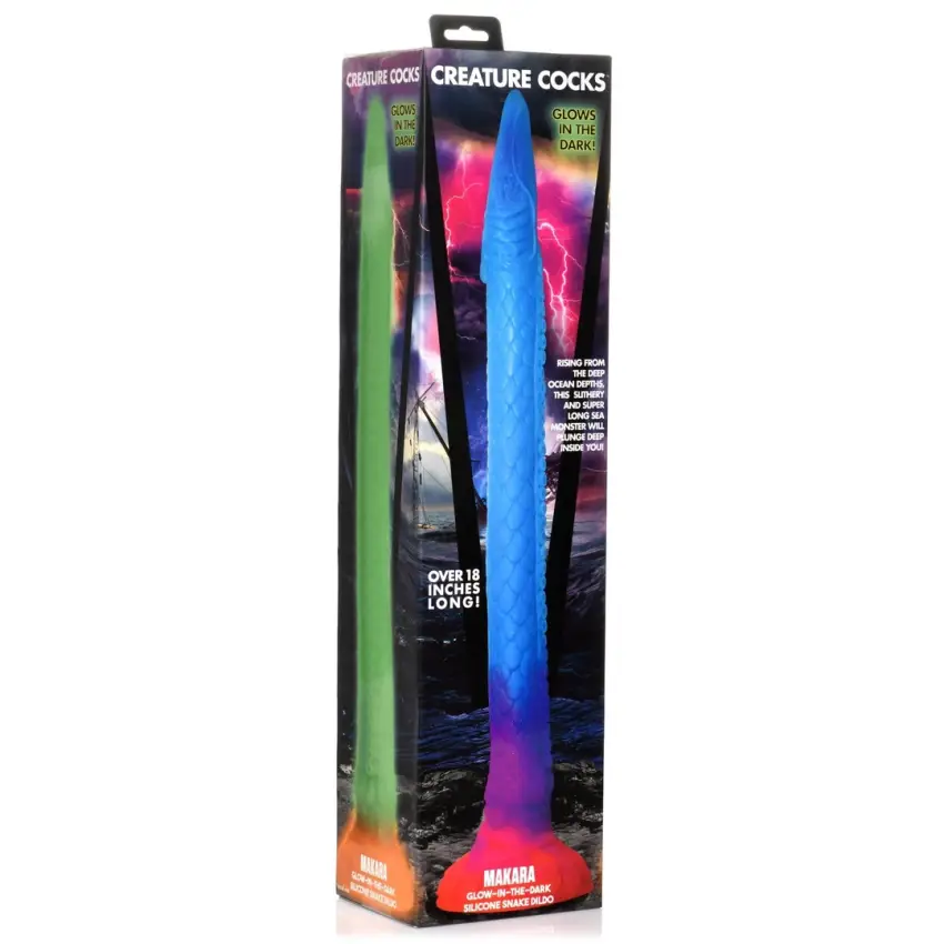 XR Brands - Silikonowe dildo swiecące w ciemności - Makara - obrazek 8