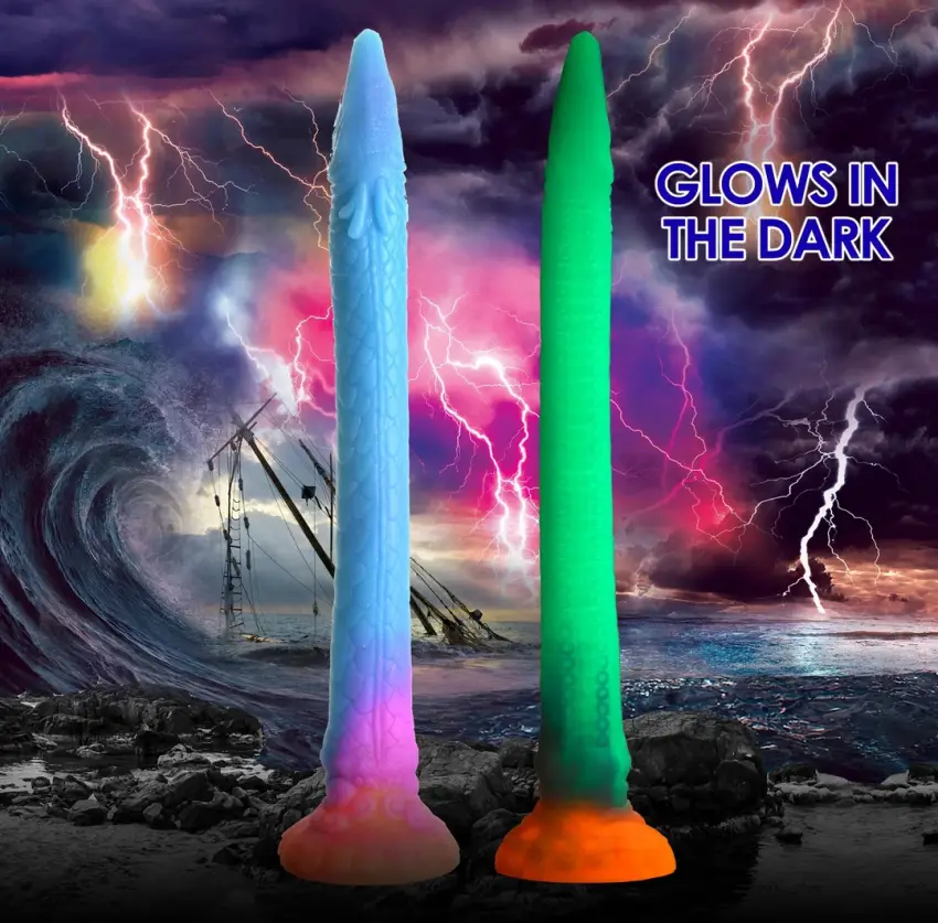 XR Brands - Silikonowe dildo swiecące w ciemności - Makara - obrazek 4