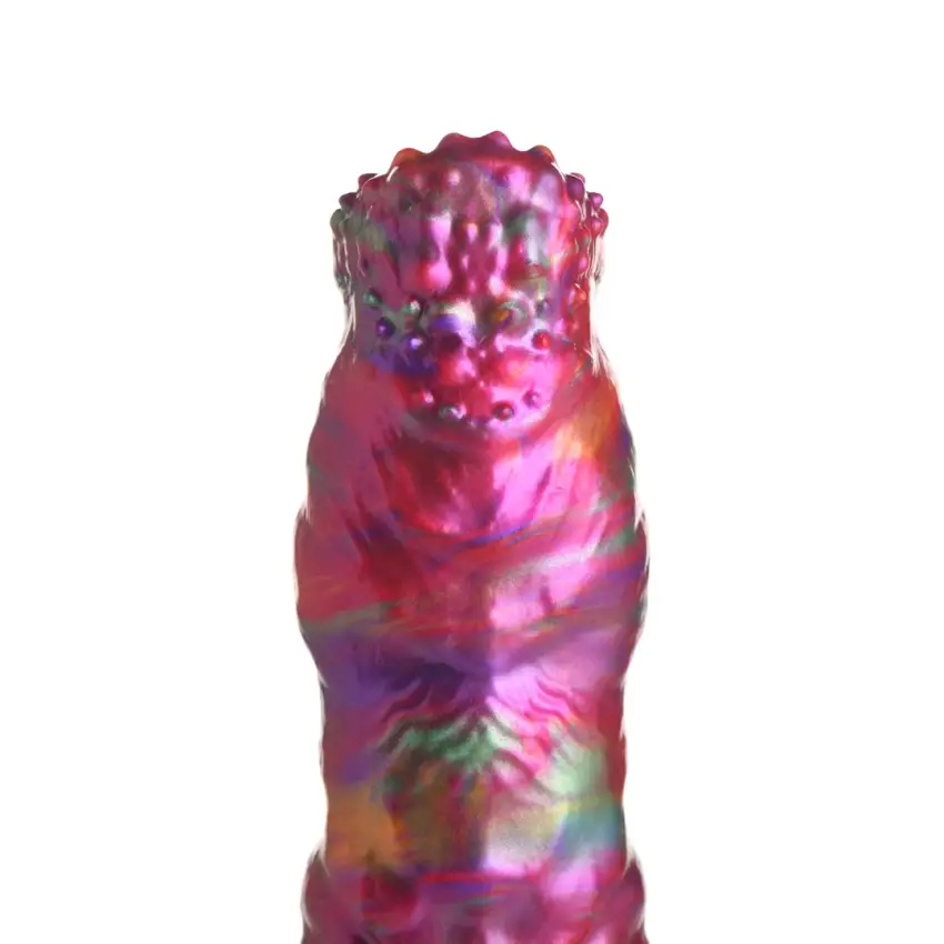 XR Brands - Silikonowe dildo z jądrami Larwa - obrazek 7