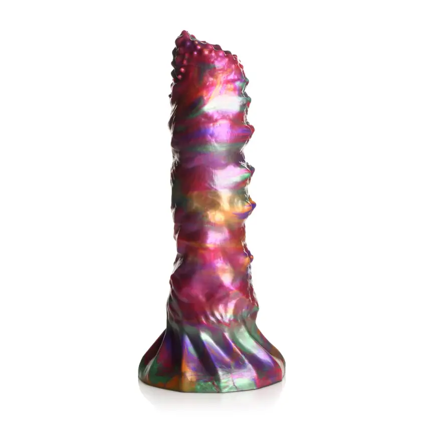 XR Brands - Silikonowe dildo z jądrami Larwa - obrazek 5