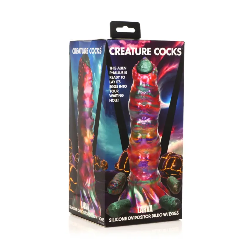 XR Brands - Silikonowe dildo z jądrami Larwa - obrazek 8