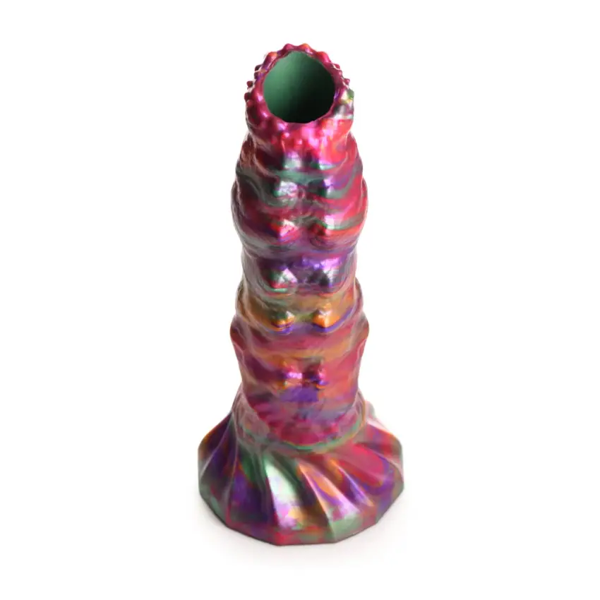 XR Brands - Silikonowe dildo z jądrami Larwa - obrazek 9