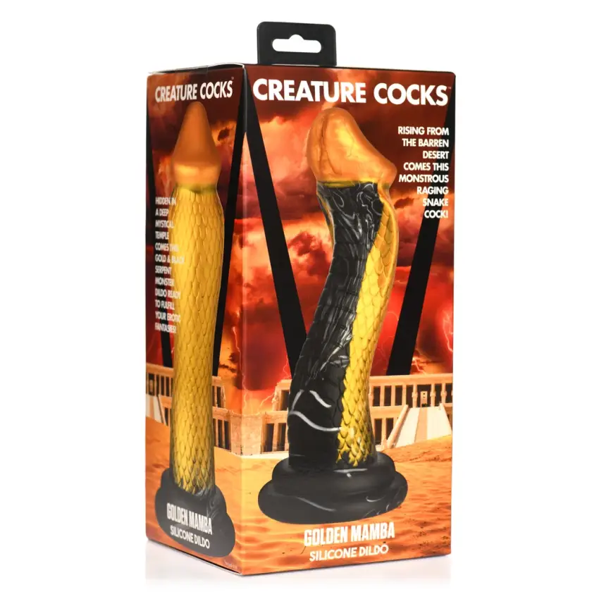 Silikonowe dildo złoty wąż XR Brands - obrazek 2
