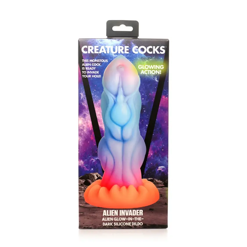 Świecące w ciemności silikonowe dildo Alien  XR Brands - obrazek 9