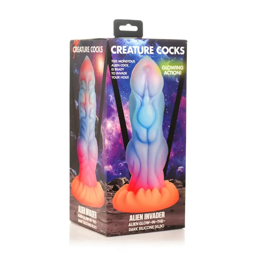 Świecące w ciemności silikonowe dildo Alien  XR Brands - obrazek 8