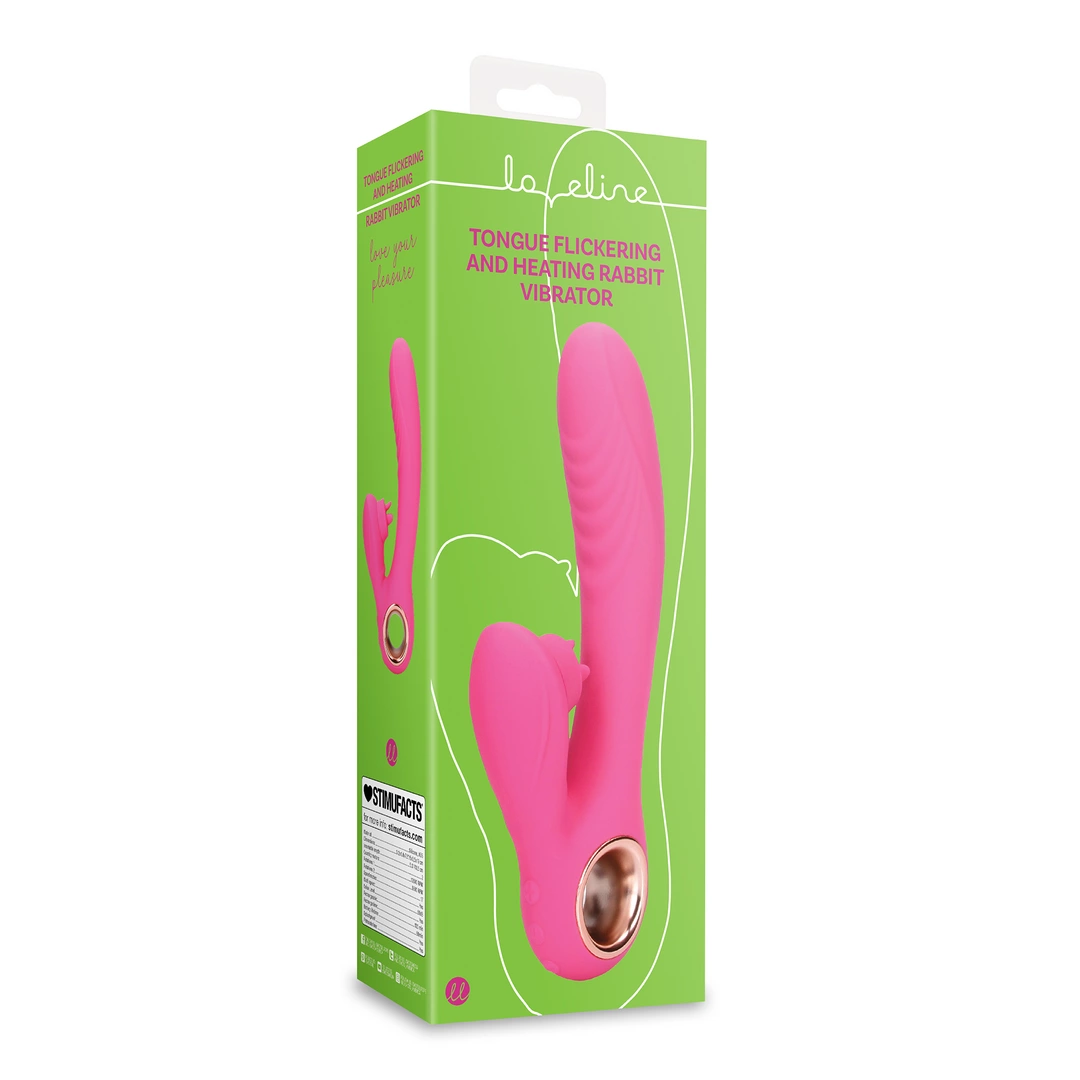 Loveline - Wibrator z funkcją podgrzewania i migotania języka - Exuberant Pink 2 Loveline - Wibrator z funkcją podgrzewania i migotania języka - Exuberant Pink - obrazek 2