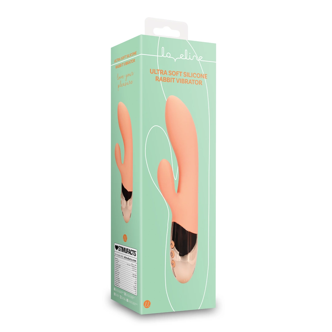 Loveline - Wibrator Ultra Soft króliczek - Ceramic Peach 2 Loveline - Wibrator Ultra Soft króliczek - Ceramic Peach - obrazek 2