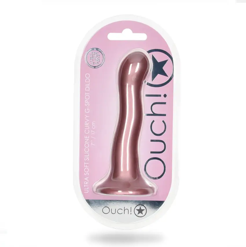 Ouch! - Ultra miękkie silikonowe dildo Curvy G-Spot - 17 cm - obrazek 2